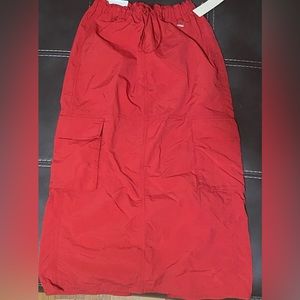 Love Tree Red drawstring parachute skirt with elastic waist band brand new
